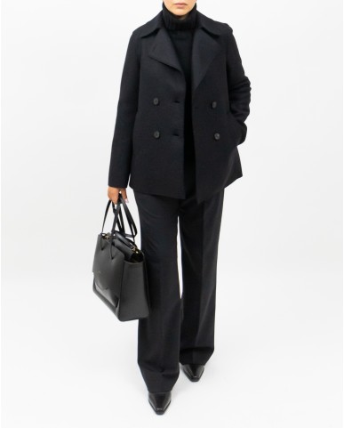 Harris Wharf - Peacot Corto Doppiopetto Nero Donna A2211MLK 199 NERO I25