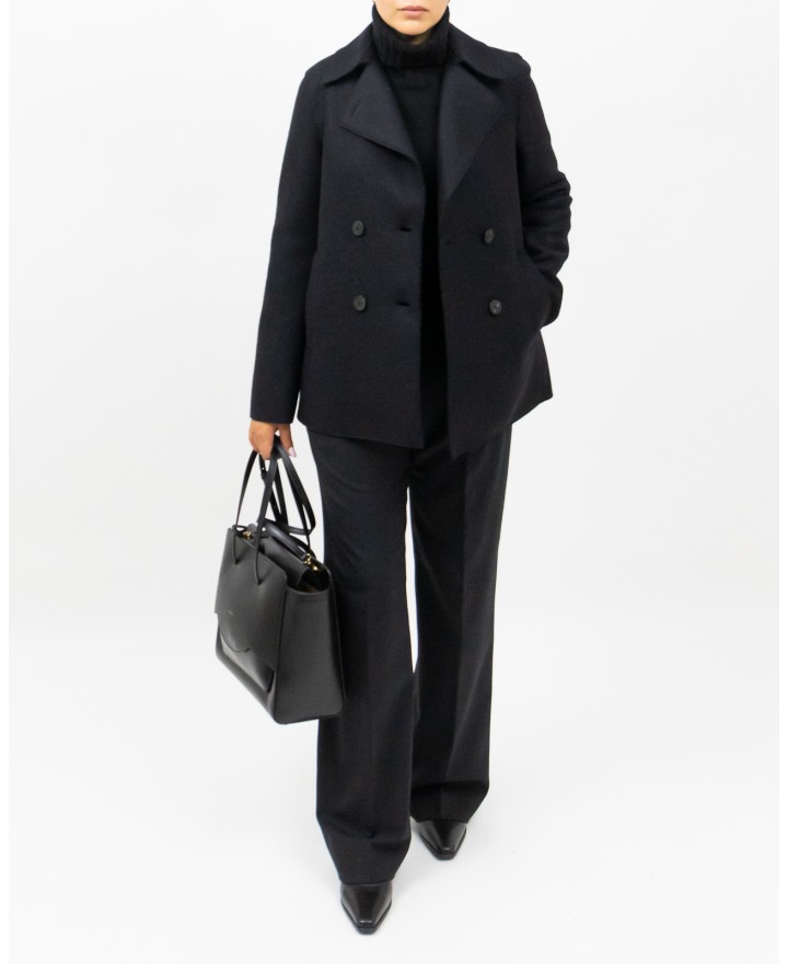 Harris Wharf - Peacot Corto Doppiopetto Nero Donna A2211MLK 199 NERO I25