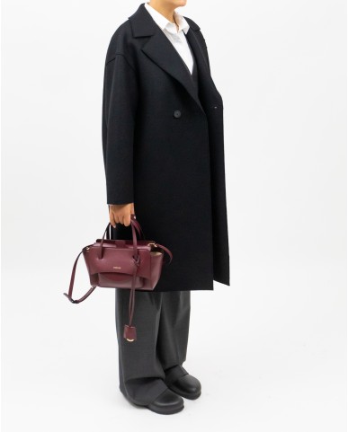 Harris Wharf - Cappotto Midi Doppiopetto Nero Donna C1487MLK 199 BLACK I25