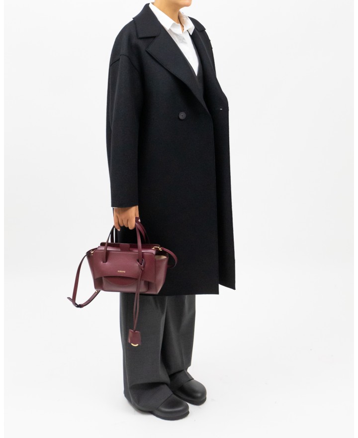 Harris Wharf - Cappotto Midi Doppiopetto Nero Donna C1487MLK 199 BLACK I25