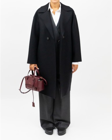 Harris Wharf - Cappotto Midi Doppiopetto Nero Donna C1487MLK 199 BLACK I25