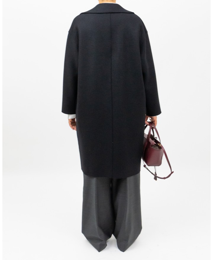 Harris Wharf - Cappotto Midi Doppiopetto Nero Donna C1487MLK 199 BLACK I25