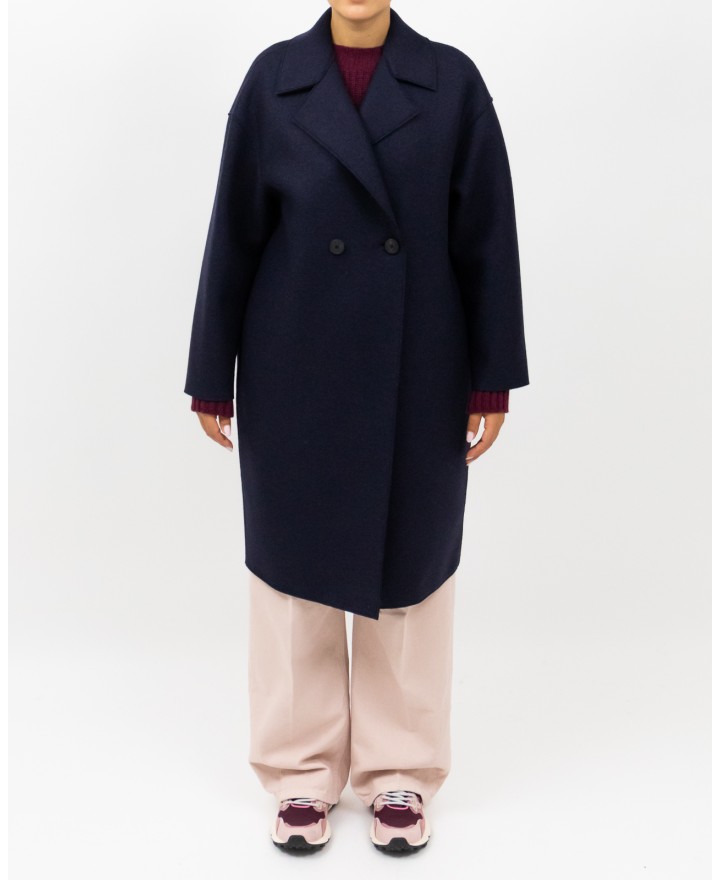 Harris Wharf - Cappotto Midi Doppiopetto Blu Donna C1487MLK 358 NAVY BL I25