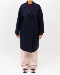 Harris Wharf - Cappotto Midi Doppiopetto Blu Donna C1487MLK 358 NAVY BL I25