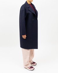 Harris Wharf - Cappotto Midi Doppiopetto Blu Donna C1487MLK 358 NAVY BL I25