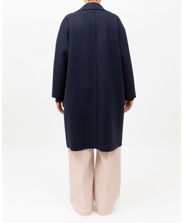 Harris Wharf - Cappotto Midi Doppiopetto Blu Donna C1487MLK 358 NAVY BL I25