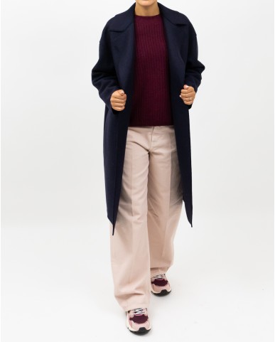 Harris Wharf - Cappotto Midi Doppiopetto Blu Donna C1487MLK 358 NAVY BL I25