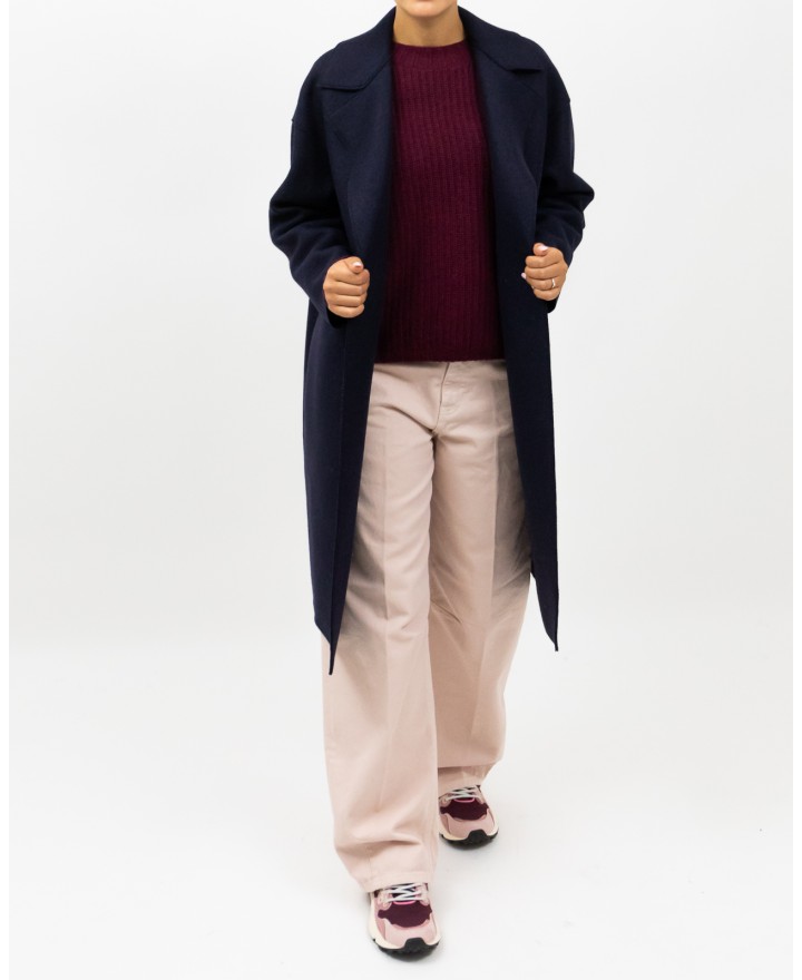 Harris Wharf - Cappotto Midi Doppiopetto Blu Donna C1487MLK 358 NAVY BL I25