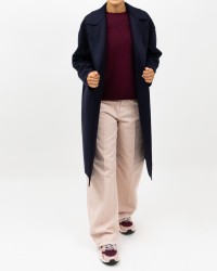 Harris Wharf - Cappotto Midi Doppiopetto Blu Donna C1487MLK 358 NAVY BL I25
