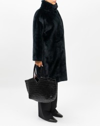 Herno - Women's Long Black Eco Fur Coat GC000491D 12422 9300 I25