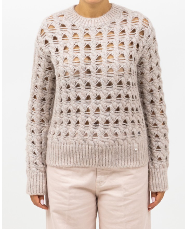 Herno - Maglia Girocollo Lurex Rosa Donna MG00032DR 70198 4050 I25