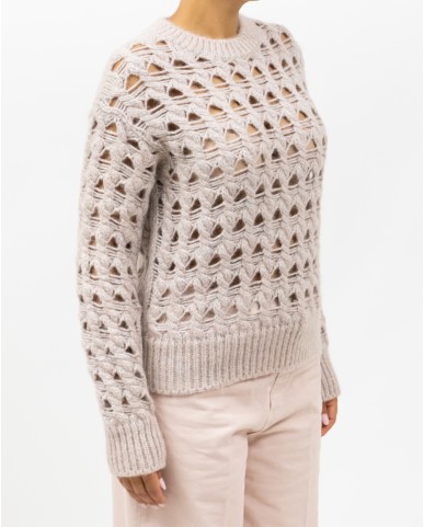 Herno - Maglia Girocollo Lurex Rosa Donna MG00032DR 70198 4050 I25