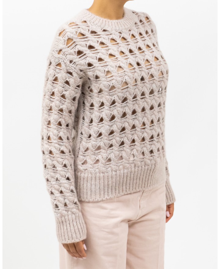 Herno - Maglia Girocollo Lurex Rosa Donna MG00032DR 70198 4050 I25