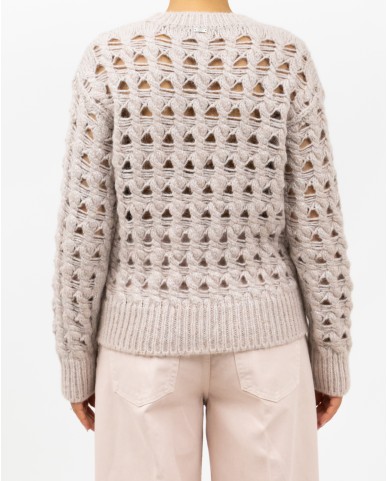 Herno - Maglia Girocollo Lurex Rosa Donna MG00032DR 70198 4050 I25