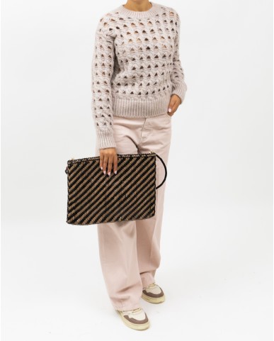 Herno - Maglia Girocollo Lurex Rosa Donna MG00032DR 70198 4050 I25