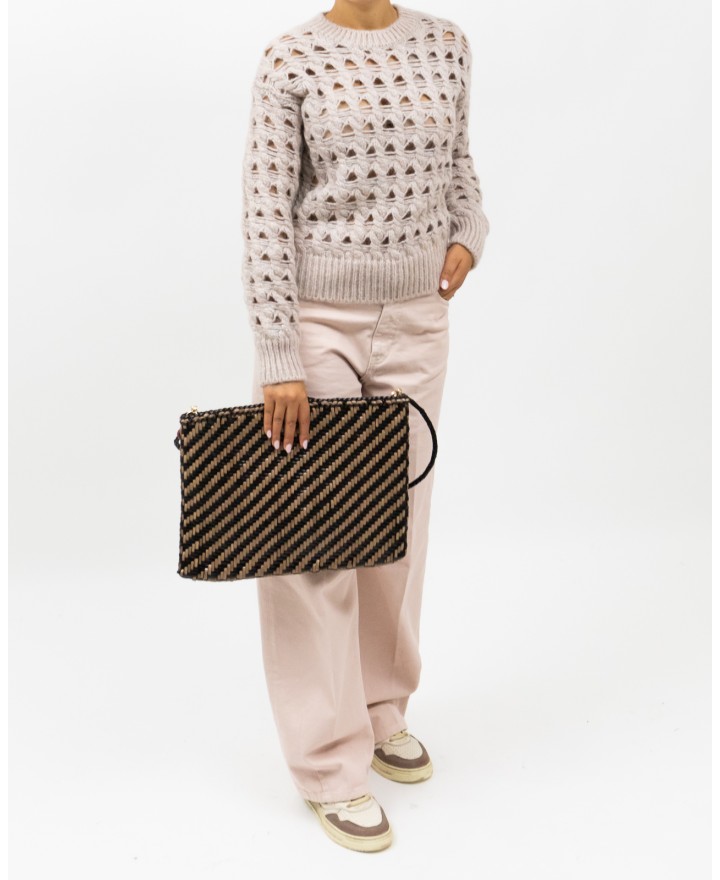 Herno - Maglia Girocollo Lurex Rosa Donna MG00032DR 70198 4050 I25