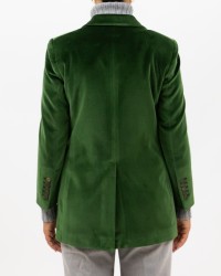 Saulina - Women's Green Velvet Single-Breasted Jacket SAE156 4 R VERDE I25
