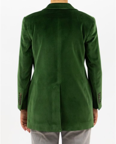 Saulina - Women's Green Velvet Single-Breasted Jacket SAE156 4 R VERDE I25
