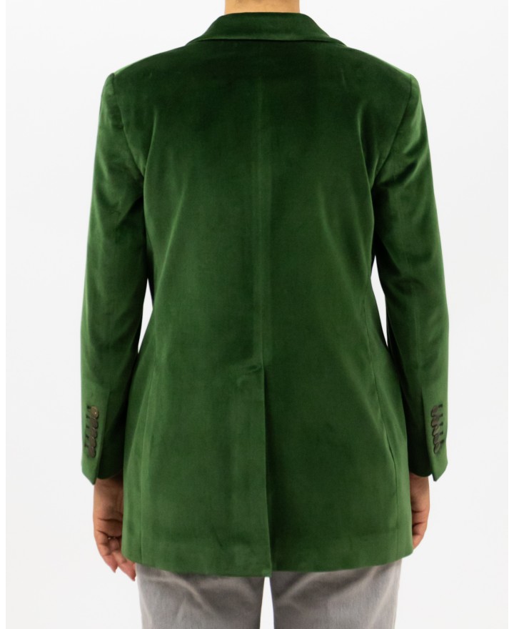 Saulina - Women's Green Velvet Single-Breasted Jacket SAE156 4 R VERDE I25