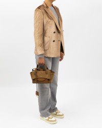 Saulina - Women's Gold Velvet Double-Breasted Jacket SAE180 1 R ORO I25