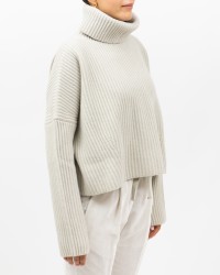 Roberto Collina - Dolcevita Cropped Lana Beige Donna F20203 03 LINO I25