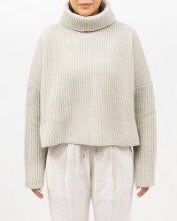 Roberto Collina - Dolcevita Cropped Lana Beige Donna F20203 03 LINO I25