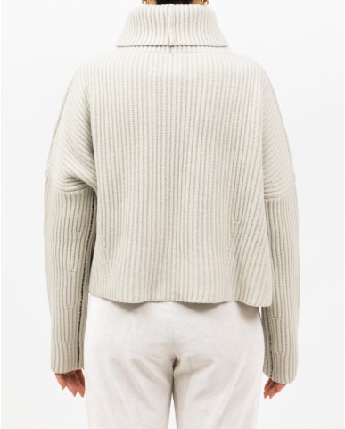 Roberto Collina - Dolcevita Cropped Lana Beige Donna F20203 03 LINO I25