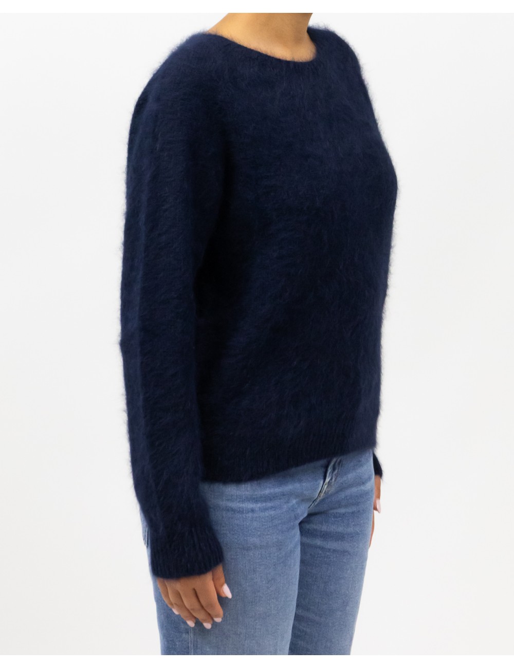 Roberto Collina - Girocollo Angora Blu Notte Donna F30601 10 NAVY I25