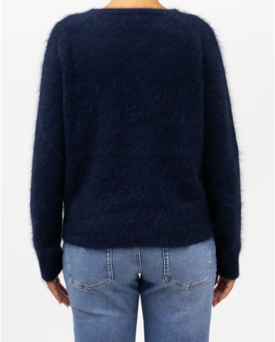 Roberto Collina - Girocollo Angora Blu Notte Donna F30601 10 NAVY I25