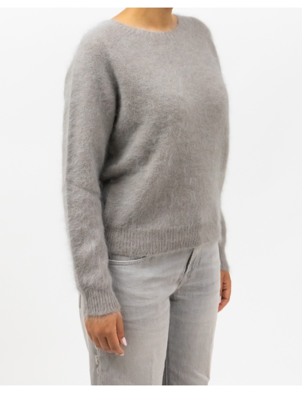 Roberto Collina - Girocollo Angora Taupe Perla Donna F30601 29 TAUPE I25