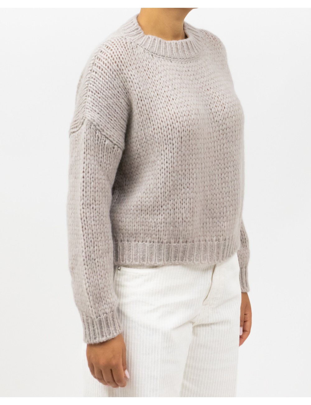 Roberto Collina - Girocollo Lana Alpaca Mastice Donna F47001 04 MASTICE I25