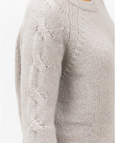 Roberto Collina - Girocollo Maniche Treccia Mastice Donna F47101 04 MASTICE I25