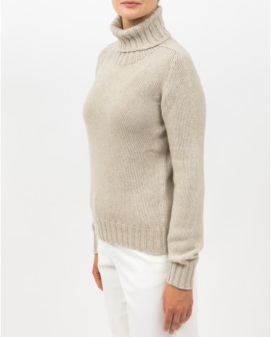 Aragona - Maglia Dolcevita Cashmere Beige Donna D3232TF 107 LIGHT CA I25