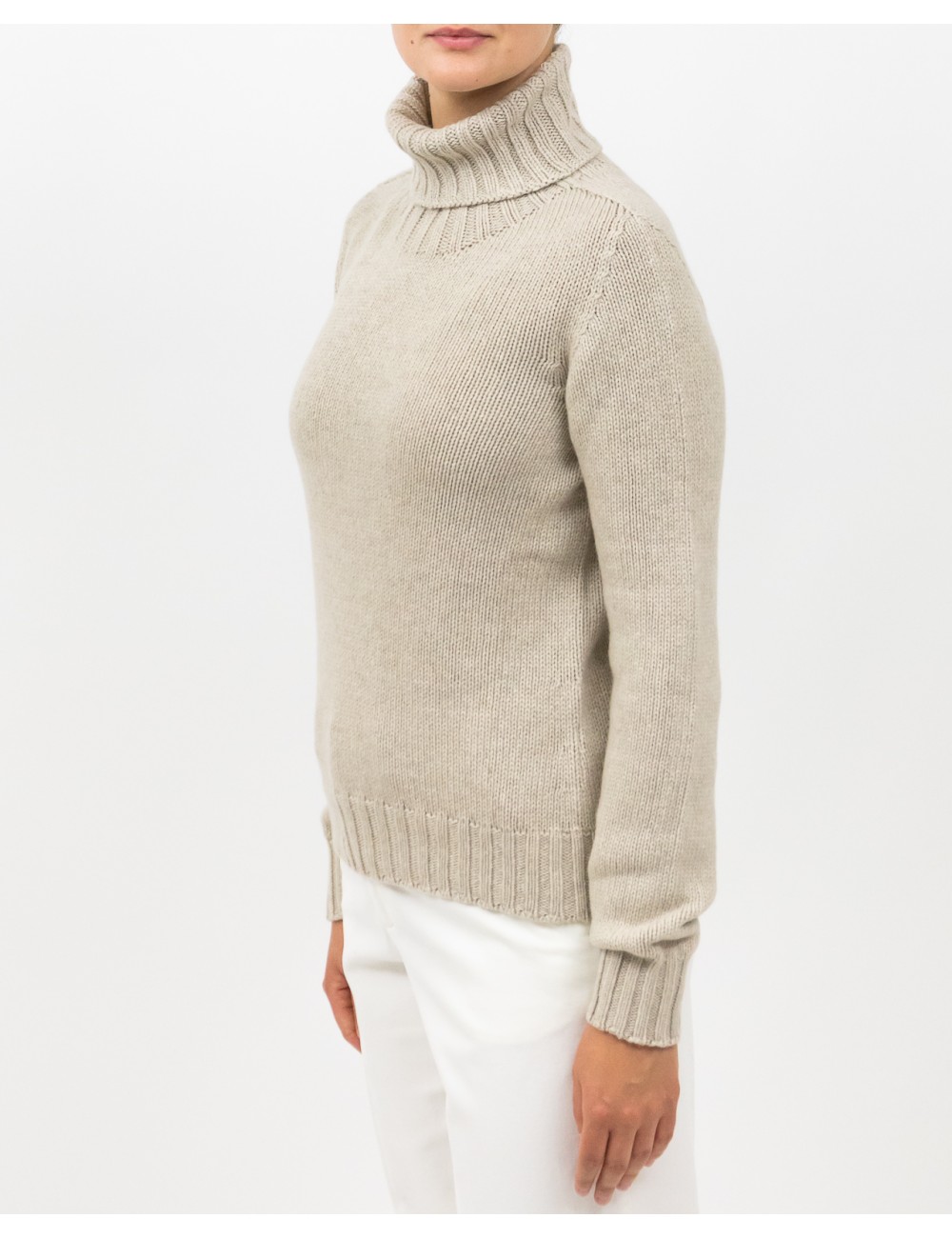 Aragona - Maglia Dolcevita Cashmere Beige Donna D3232TF 107 LIGHT CA I25