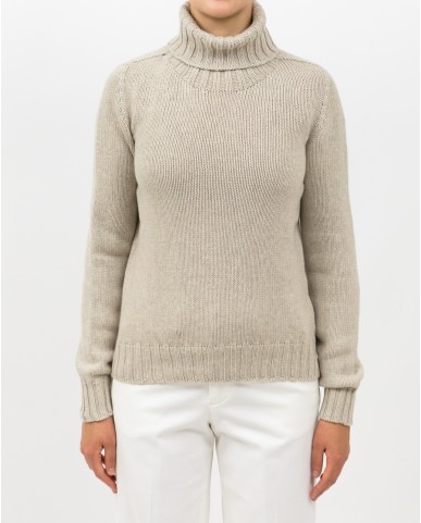 Aragona - Maglia Dolcevita Cashmere Beige Donna D3232TF 107 LIGHT CA I25