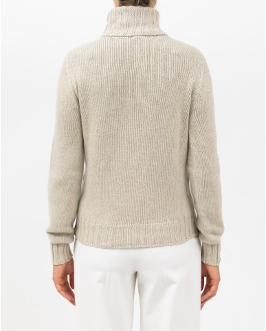 Aragona - Maglia Dolcevita Cashmere Beige Donna D3232TF 107 LIGHT CA I25