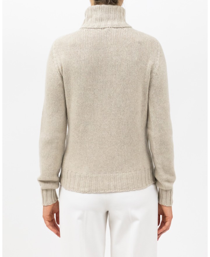 Aragona - Maglia Dolcevita Cashmere Beige Donna D3232TF 107 LIGHT CA I25