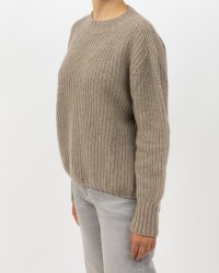 Aragona - Maglia Girocollo Cashmere Beige Donna D3234TF 127 SUGHERO I25