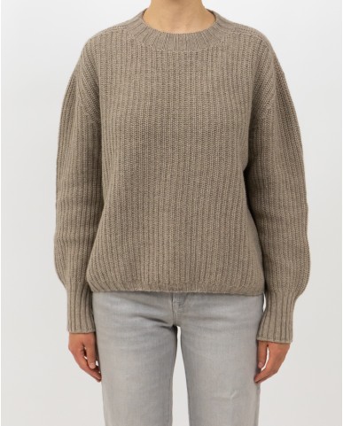 Aragona - Maglia Girocollo Cashmere Beige Donna D3234TF 127 SUGHERO I25