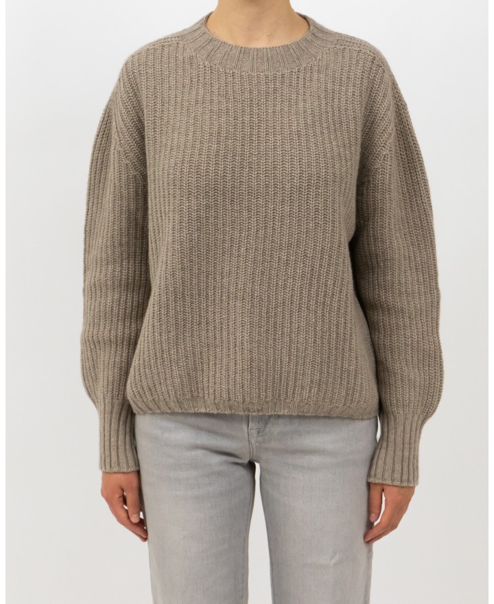 Aragona - Maglia Girocollo Cashmere Beige Donna D3234TF 127 SUGHERO I25