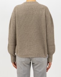 Aragona - Maglia Girocollo Cashmere Beige Donna D3234TF 127 SUGHERO I25