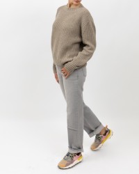 Aragona - Maglia Girocollo Cashmere Beige Donna D3234TF 127 SUGHERO I25