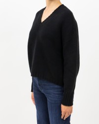 Aragona - Maglia Scollo V Cashmere Nera Donna D3235TF 101 NERO I25