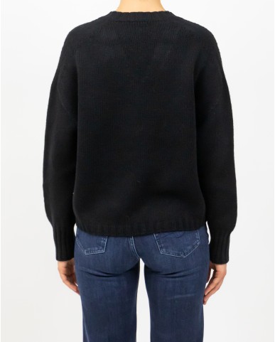 Aragona - Maglia Scollo V Cashmere Nera Donna D3235TF 101 NERO I25