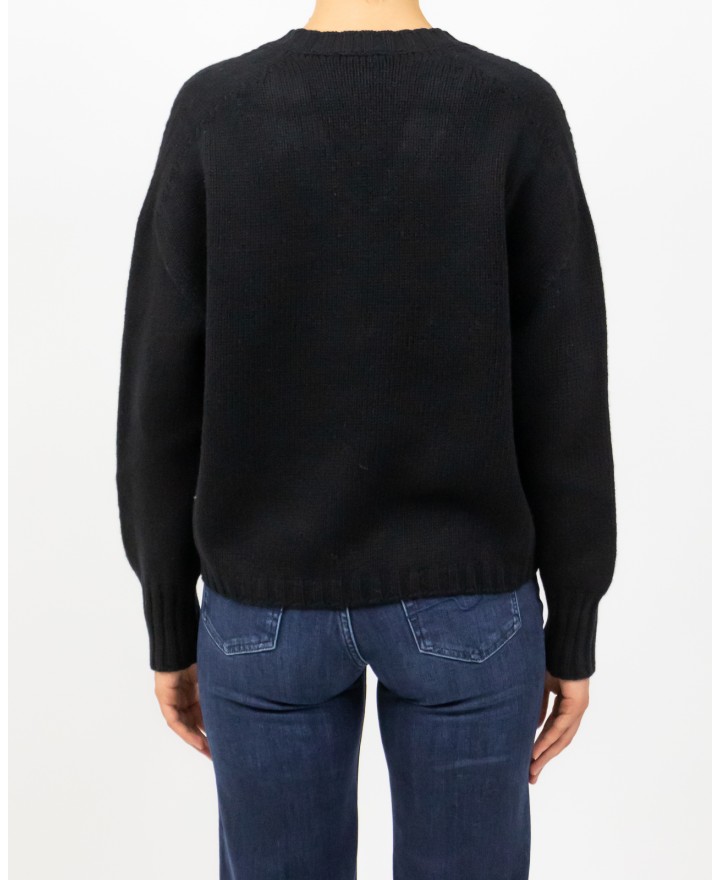 Aragona - Maglia Scollo V Cashmere Nera Donna D3235TF 101 NERO I25