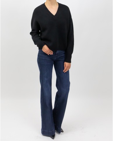 Aragona - Maglia Scollo V Cashmere Nera Donna D3235TF 101 NERO I25