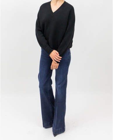 Aragona - Maglia Scollo V Cashmere Nera Donna D3235TF 101 NERO I25