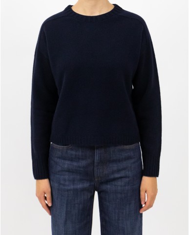 Arovescio - Maglia Girocollo Lana Blu Notte Donna W1615/06 401 DEEP BL I25