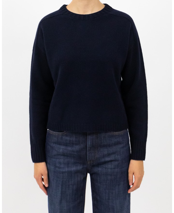 Arovescio - Maglia Girocollo Lana Blu Notte Donna W1615/06 401 DEEP BL I25