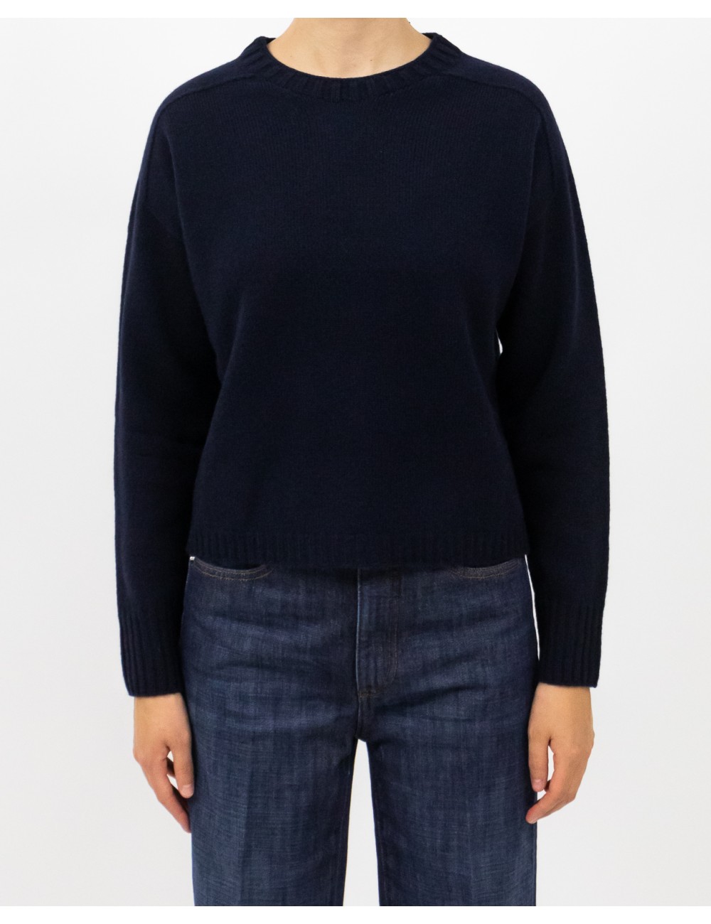 Arovescio - Maglia Girocollo Lana Blu Notte Donna W1615/06 401 DEEP BL I25